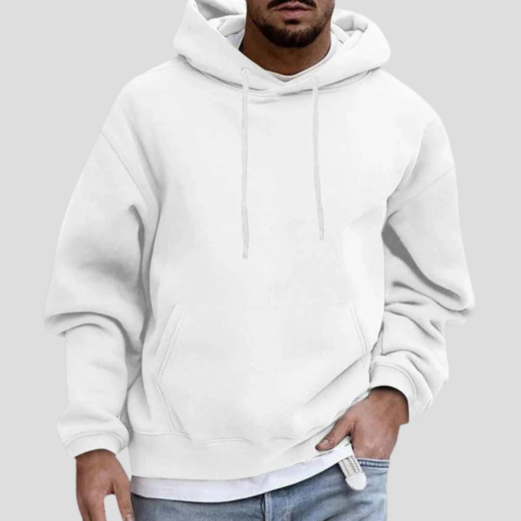 Mens Hoodie Cotton Fleece Relaxed Fit with Pockets