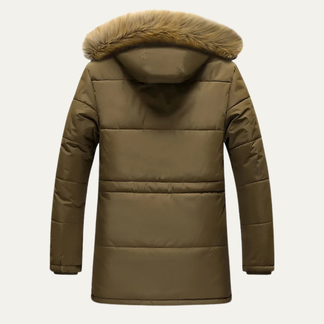 Mens Waterproof Padded Parka Jacket Warm Insulated