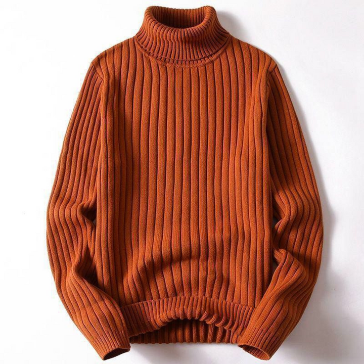 Mens Ribbed Turtleneck Sweater Oversized Fit
