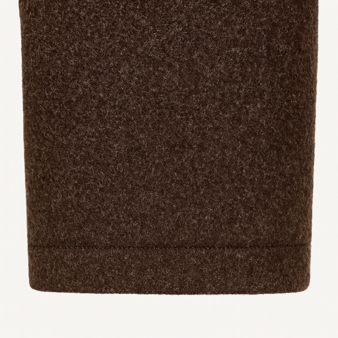 Mens Wool Blend Button-Up Coat with Warm Lining