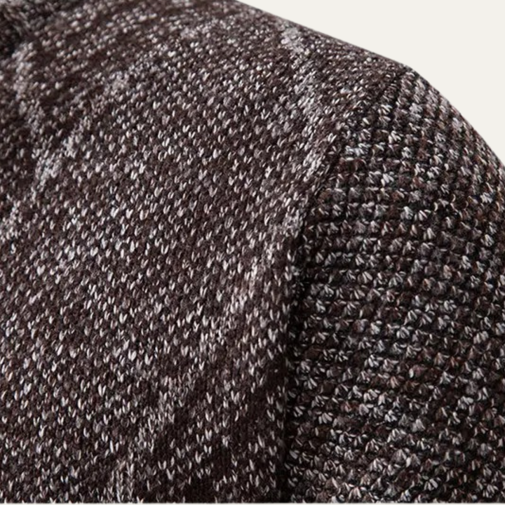 Mens Casual Knit Zip-Up Jacket Winter Style
