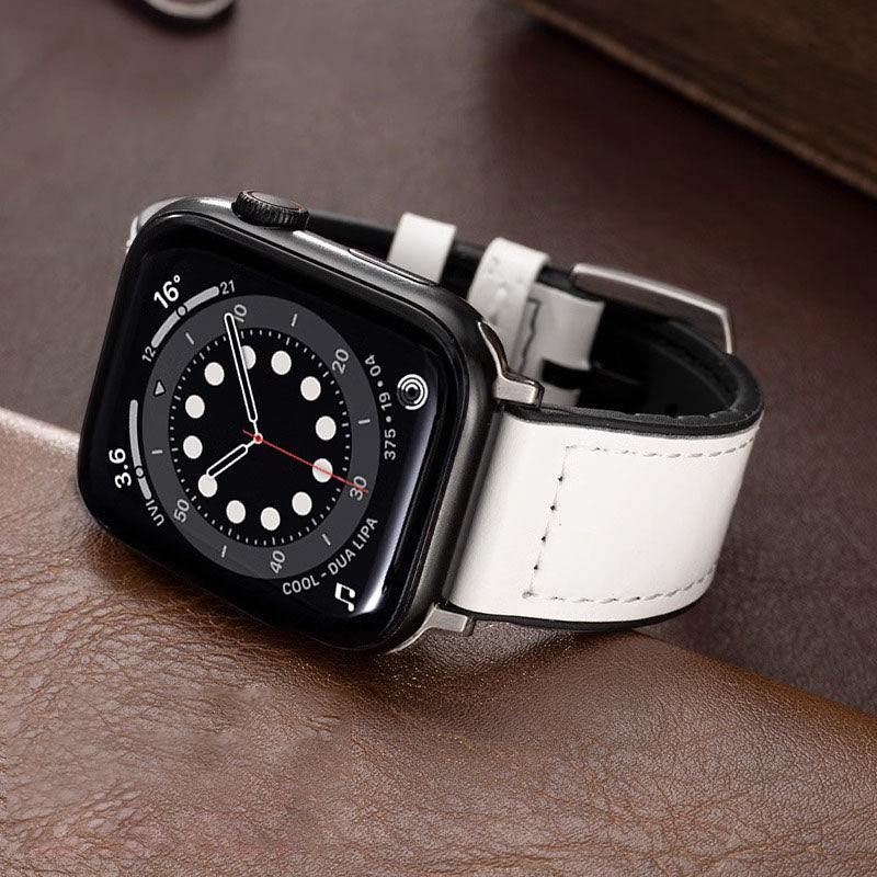 Unisex Leather Smartwatch Strap Compatible with Apple Watch