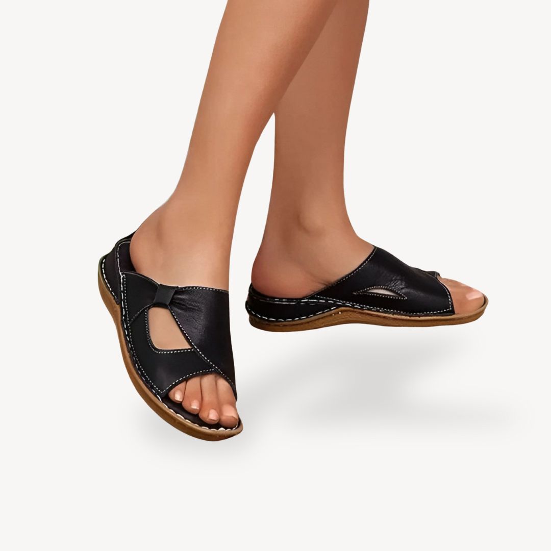 Womens Orthopedic Sandals with Cut-Out PU Upper