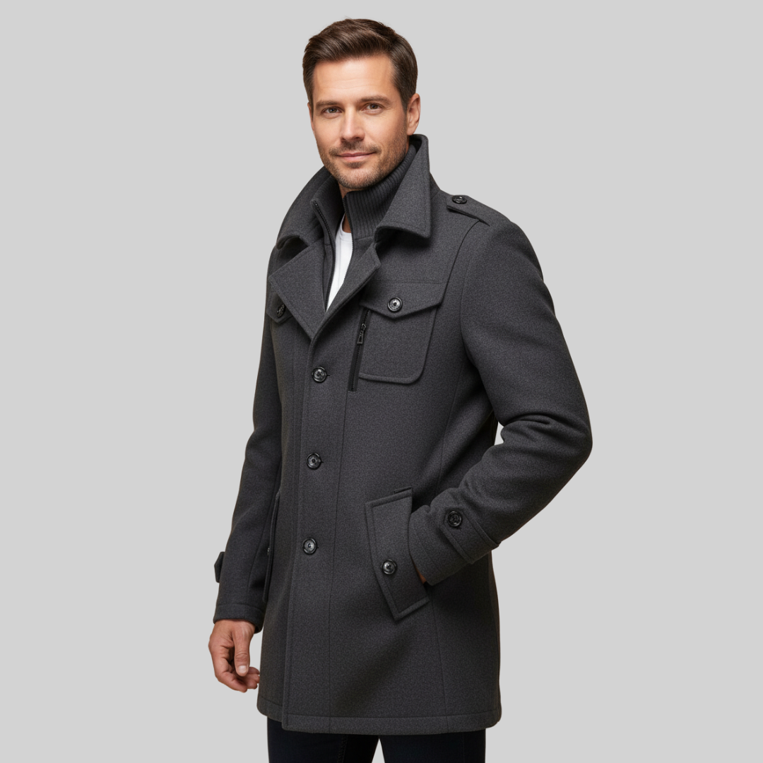 Mens Slim Wool Business Coat