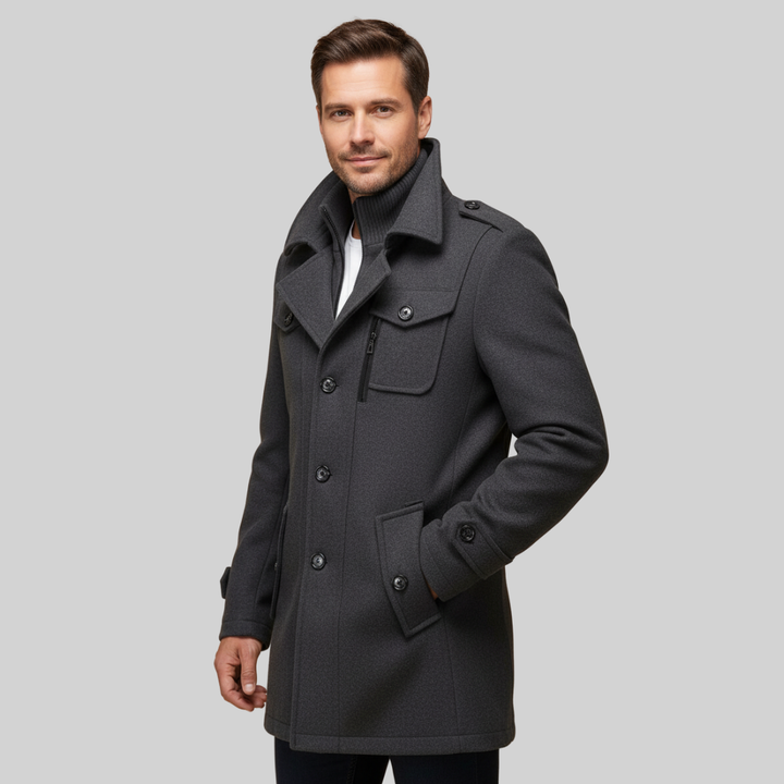 Mens Slim Wool Business Coat