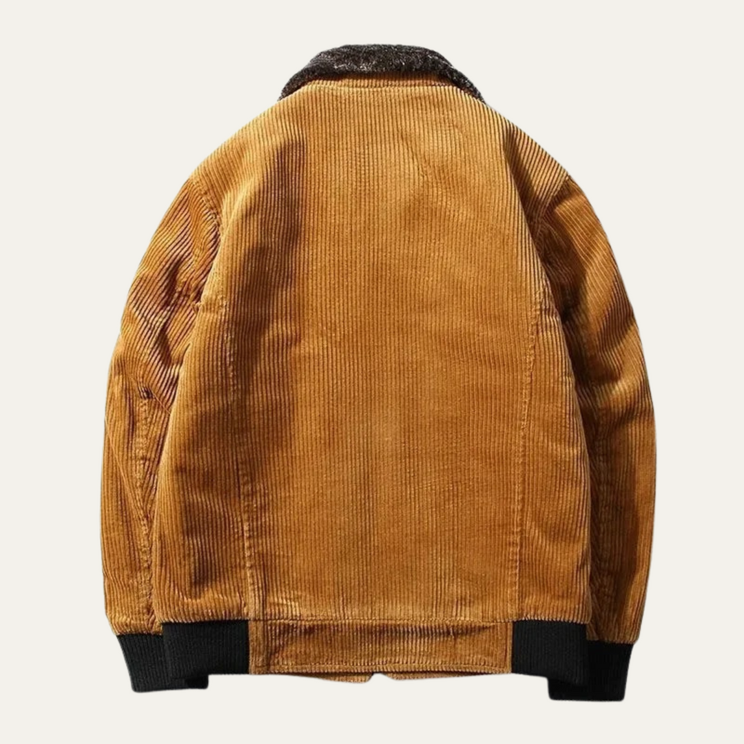 Mens Corduroy Jacket Fur Lined Warm Winter Fit