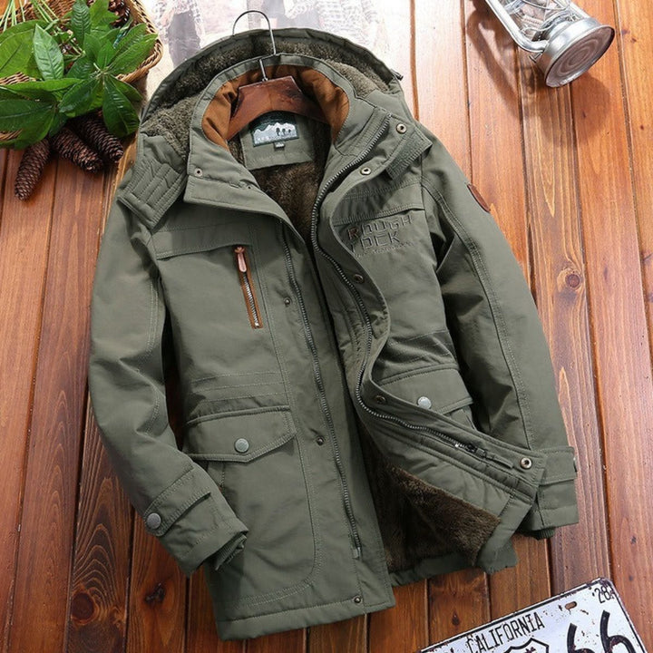 Mens Quilted Jacket Weather Resistant Loose Fit