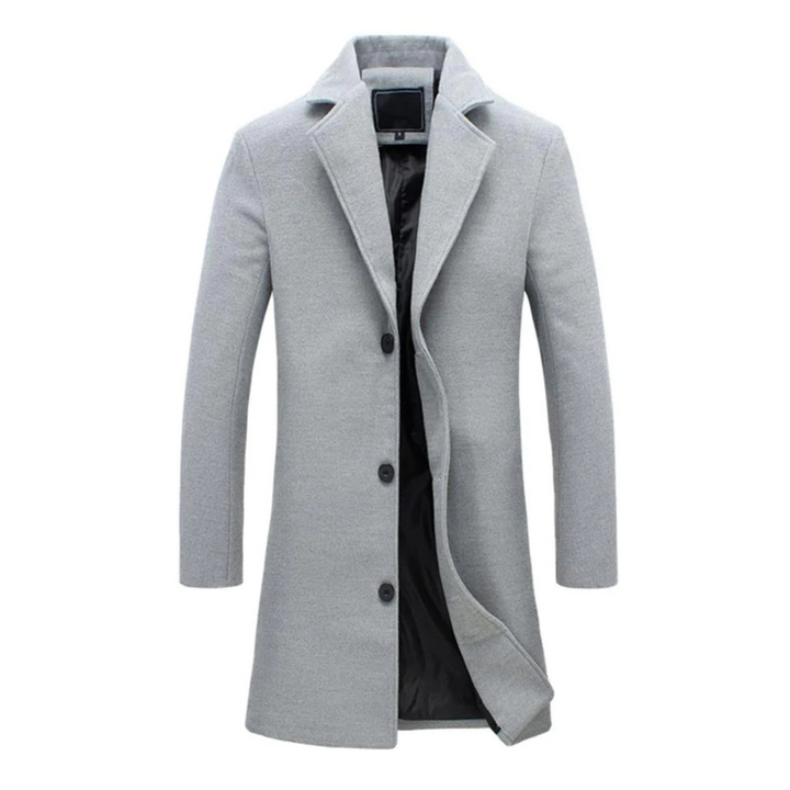 Mens Overcoat Wool Single Breasted Classic Fit