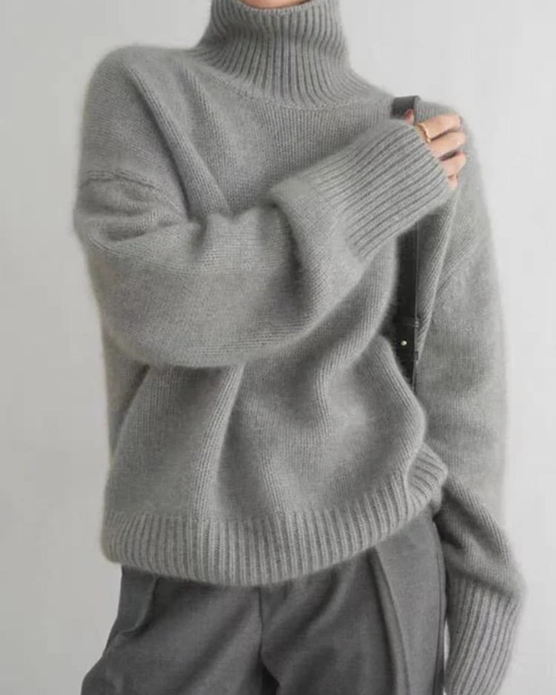 Womens Turtleneck Jumper Sweater Cozy Fit