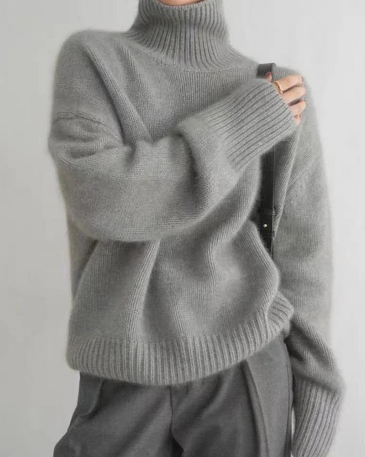 Womens Turtleneck Jumper Sweater Cozy Fit