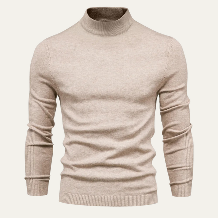 Mens Slim Fit Turtleneck Knit Jumper Casual Style