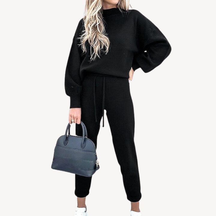 Womens Knit Sweater and Pants Loungewear Set Relaxed Fit