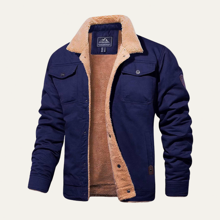 Mens Utility Jacket Faux Shearling Lined Heavy