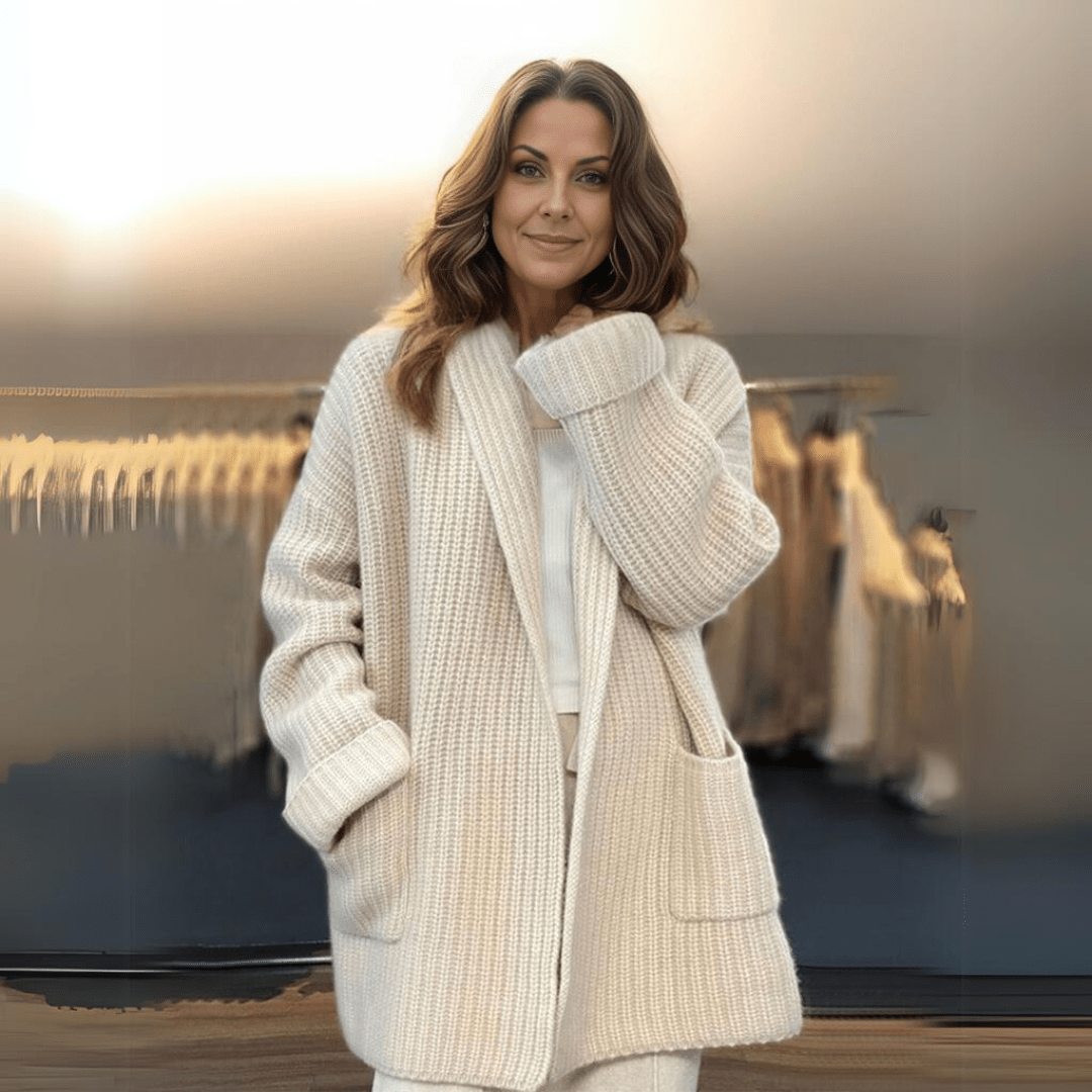 Womens Knitted Winter Jacket Warm Cozy Fit