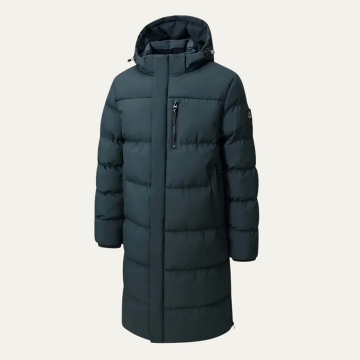 Mens Insulated Longline Puffer Coat Quilted Warm Fit