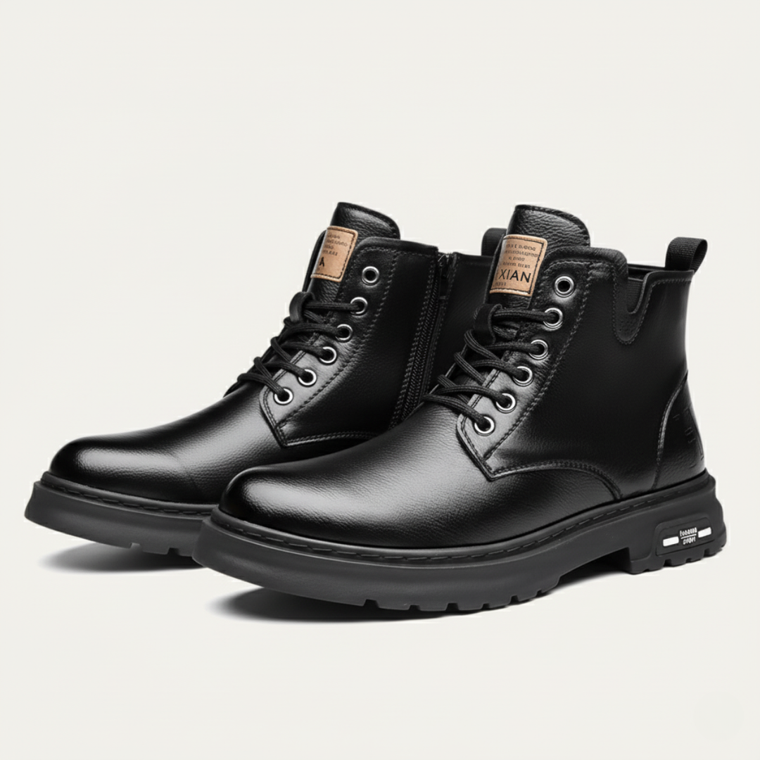 Mens Leather Ankle Boots Durable Non-Slip Design