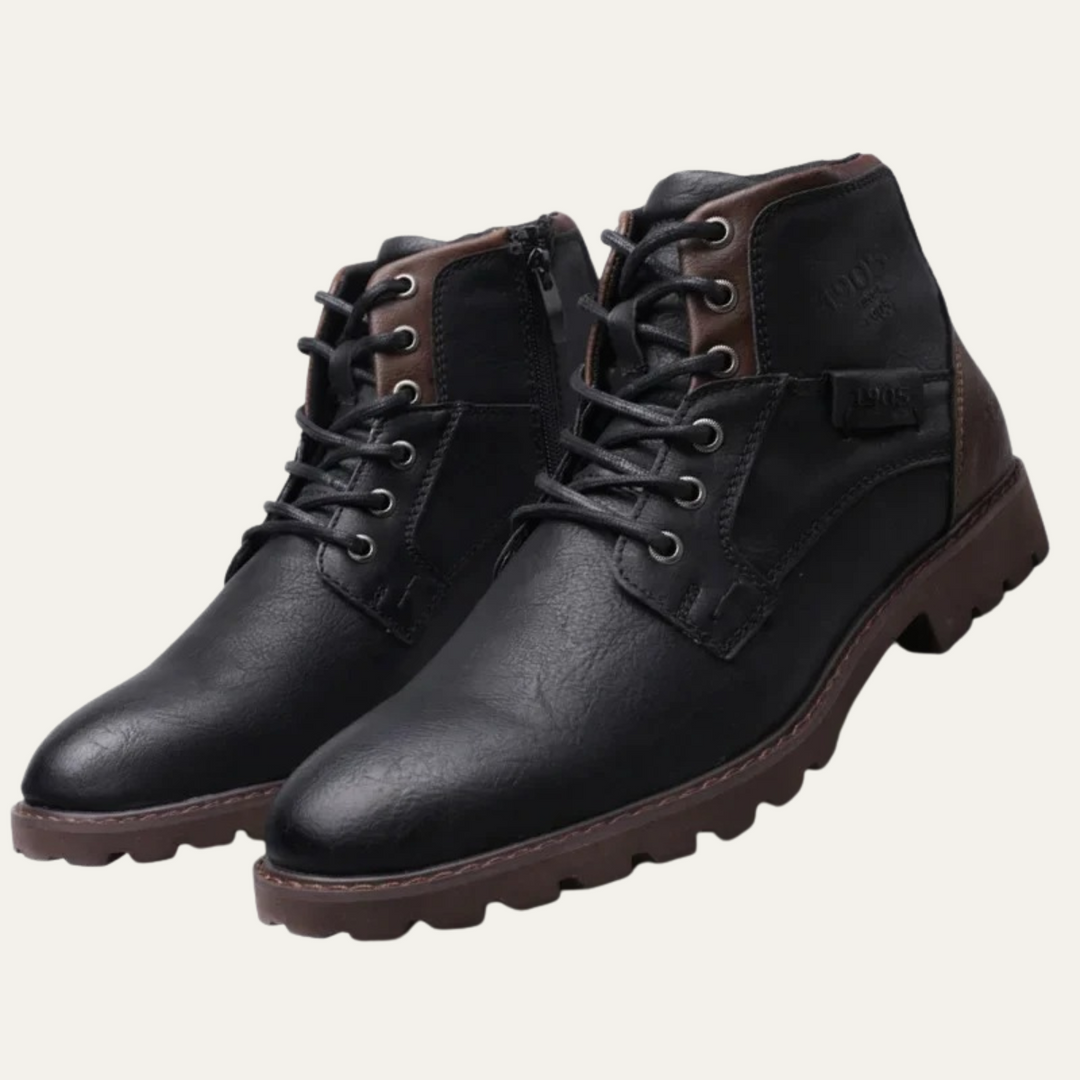 Mens Ankle Biker Boots Durable Vintage Style