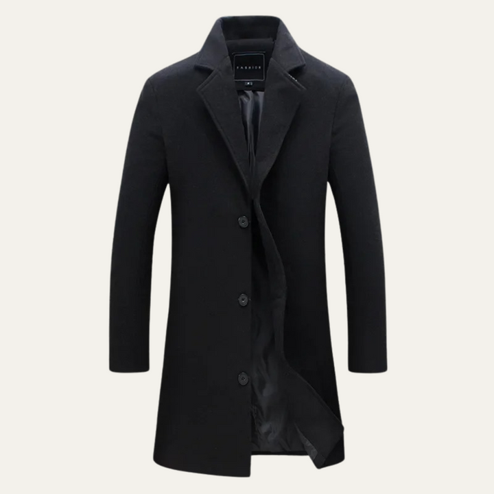 Mens Wool Long Coat Smart Casual Fit - BritishMode