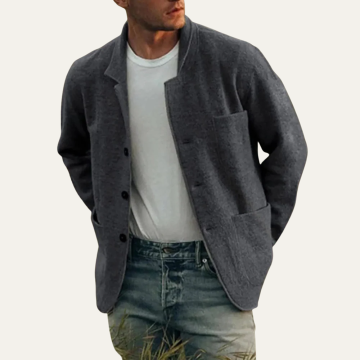 Mens Knit Chore Coat Jacket Relaxed Fit
