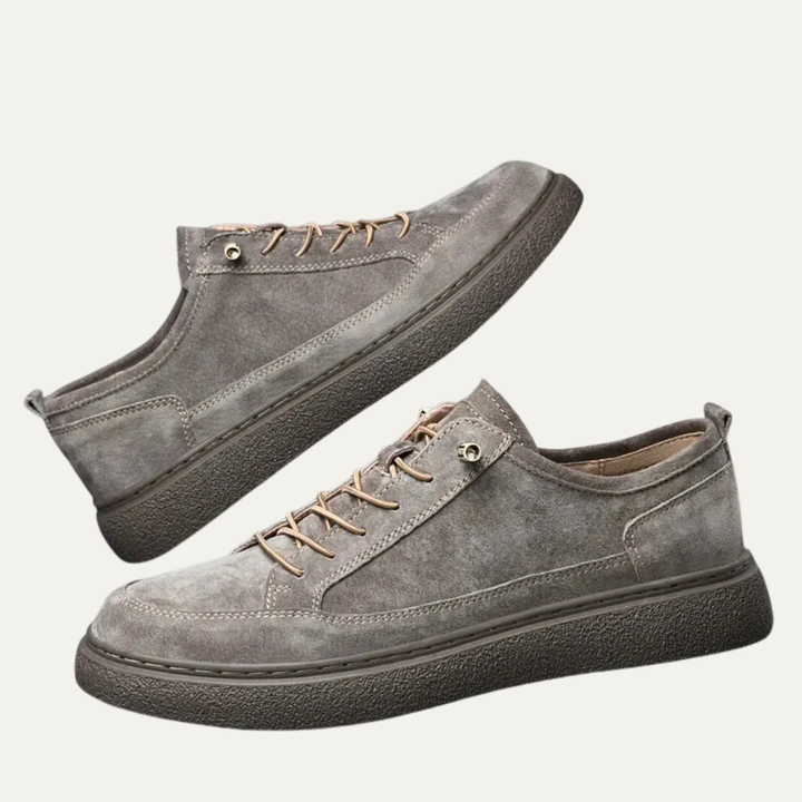 Mens Derby Sneakers Textured Suede Platform