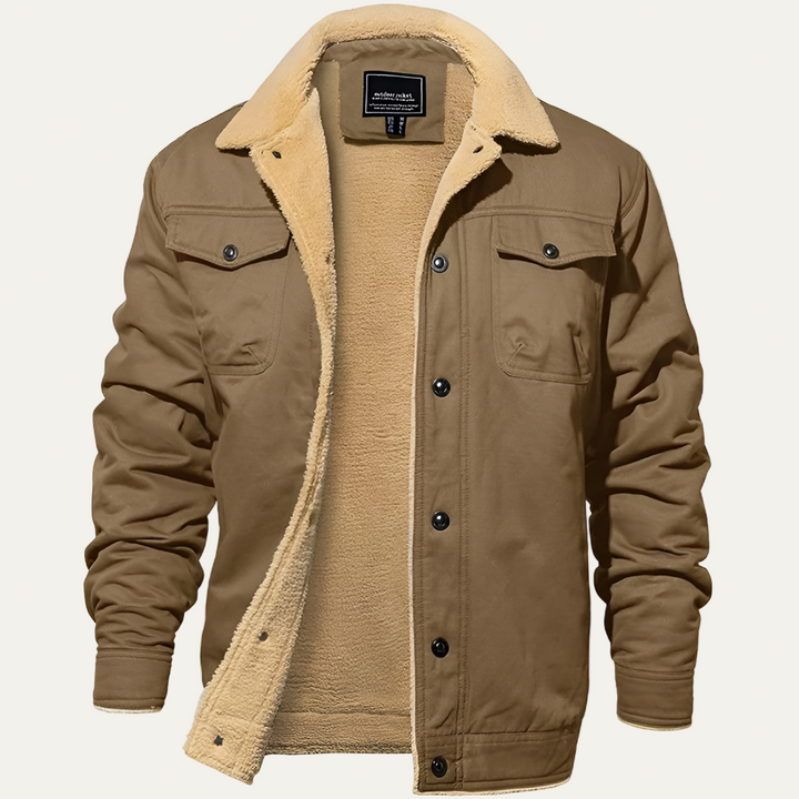 Mens Winter Jacket Fleece Lined Retro Style