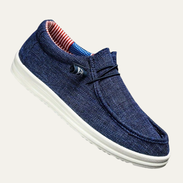 Mens Casual Slip-On Shoes Textile Moc Toe