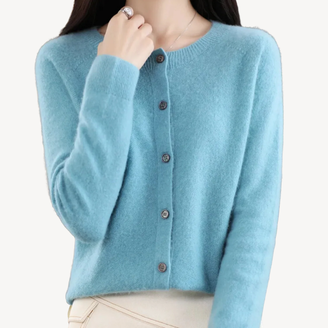 Womens Cardigan Cashmere Blend Relaxed Fit