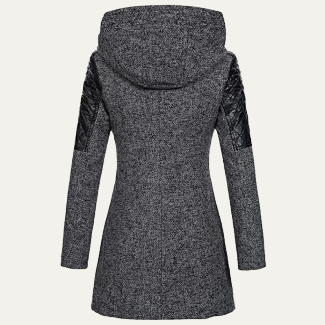 Womens Mid-Length Winter Coat Asymmetrical Zip