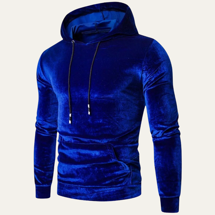 Mens Velvet Pullover Hoodie Kangaroo Pocket