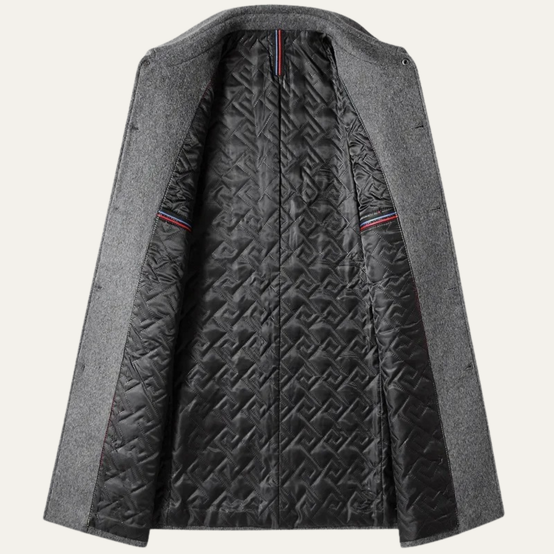 Mens Wool Blend Long Coat Warm Elegant Fit