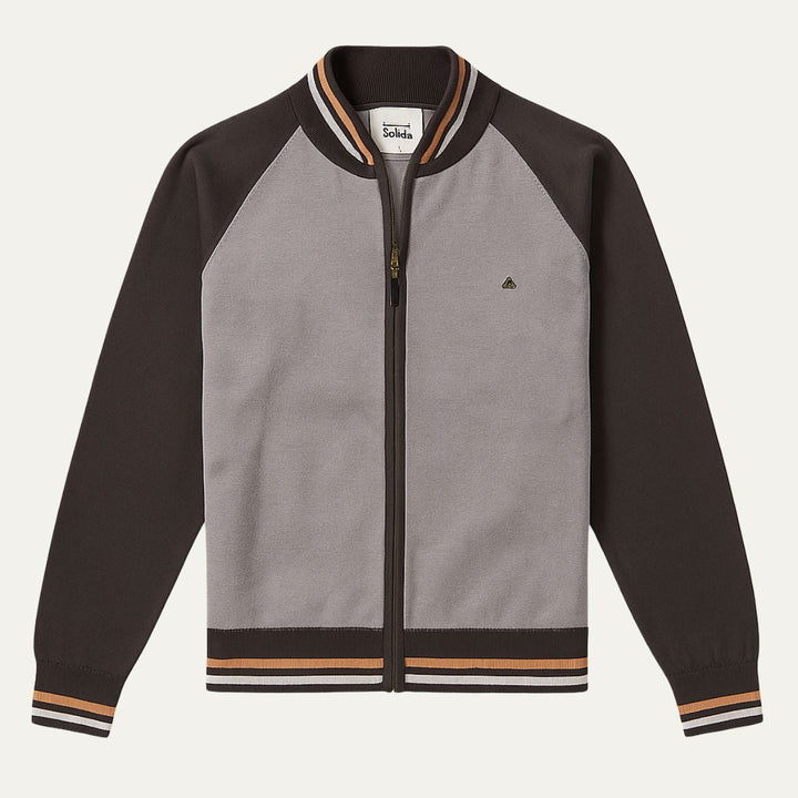 Mens Full Zip Jacket Raglan Sleeve Color Block