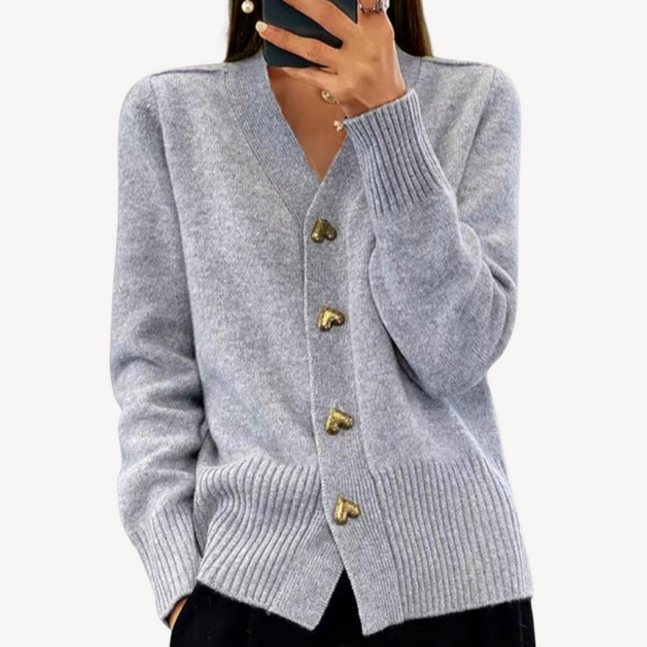 Womens Knit Cardigan with Button Closure - BritishMode
