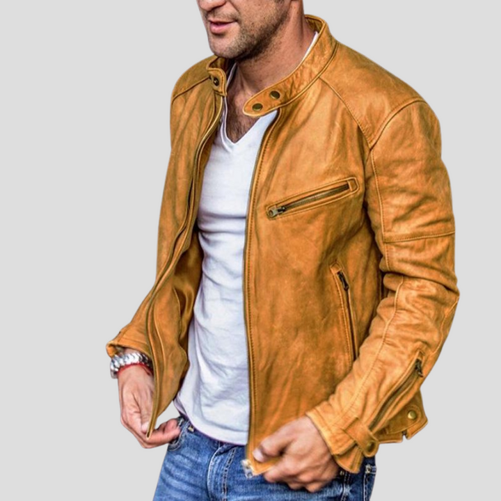 Mens Stand-Collar Jacket Lightweight Modern Fit