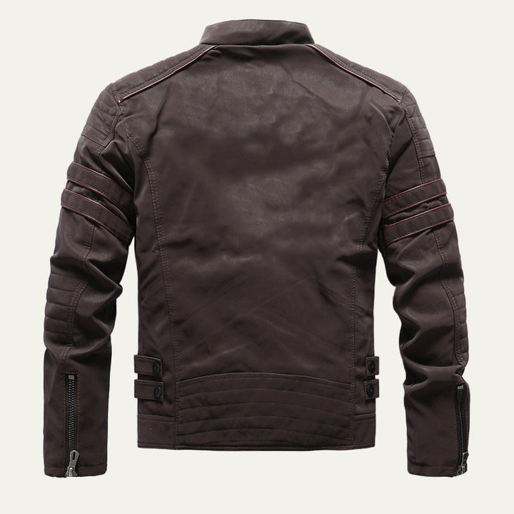 Mens Quilted Motorcycle Jacket Racing Style