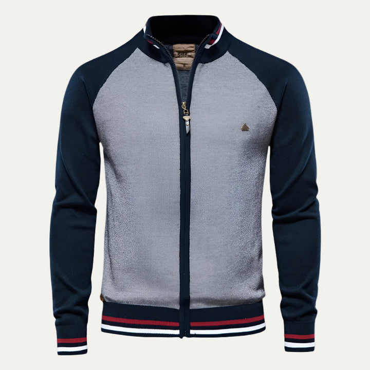 Mens Full Zip Jacket Raglan Sleeve Color Block