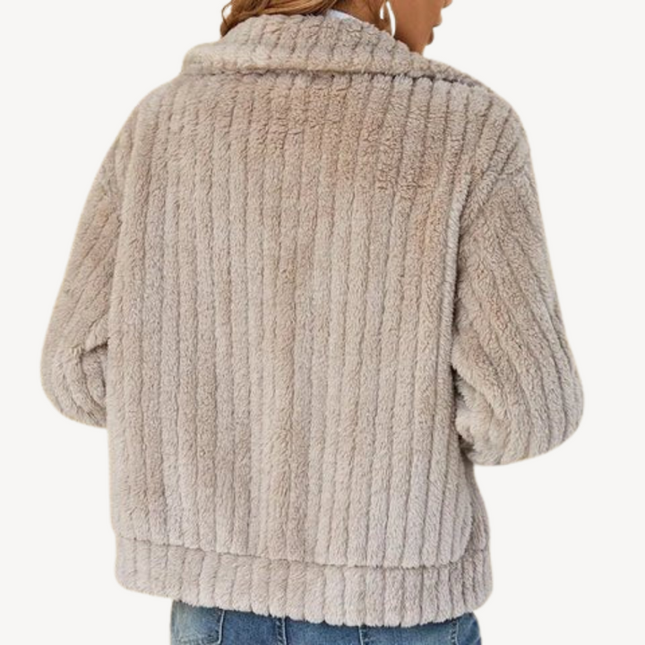 Womens Zip-Up Cardigan Plush Fleece Cozy Fit