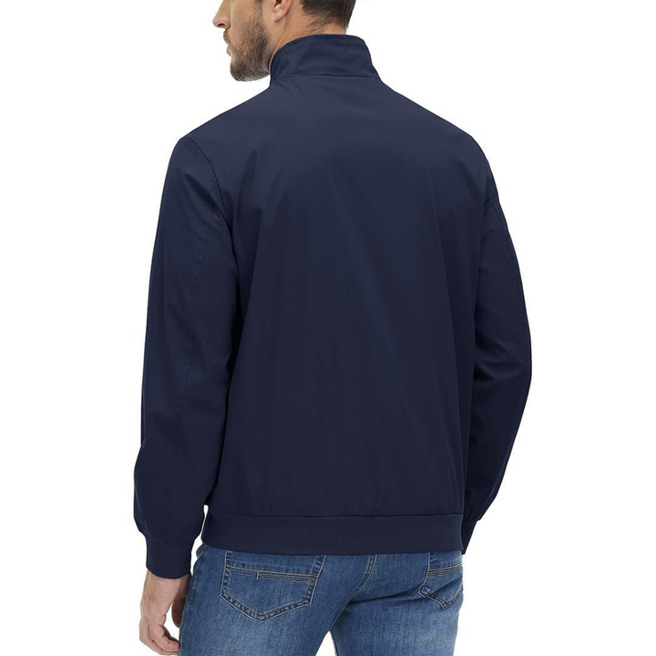 Mens Blouson Jacket Zip Front Minimalist Style