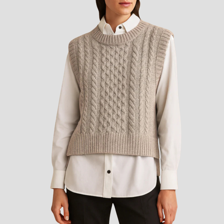Womens Sweater Vest Cable Knit Cozy Fit