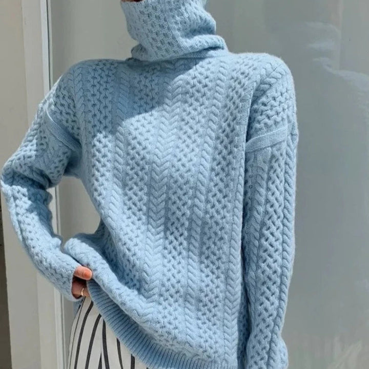 Womens Turtleneck Sweater Knit Cozy Fit - BritishMode