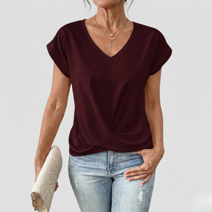 Womens T-Shirt with Sweetheart Neckline - BritishMode