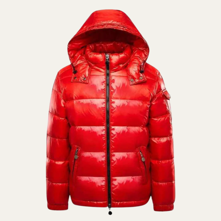 Mens Quilted Jacket Mid-Length Faux Fur Collar