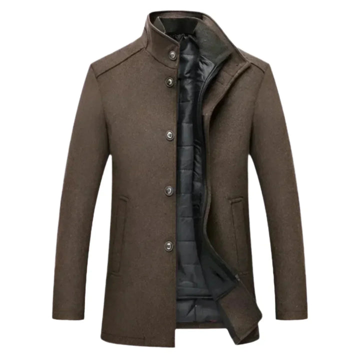 Mens Waterfall Coat with Stand Collar Classic Fit - BritishMode