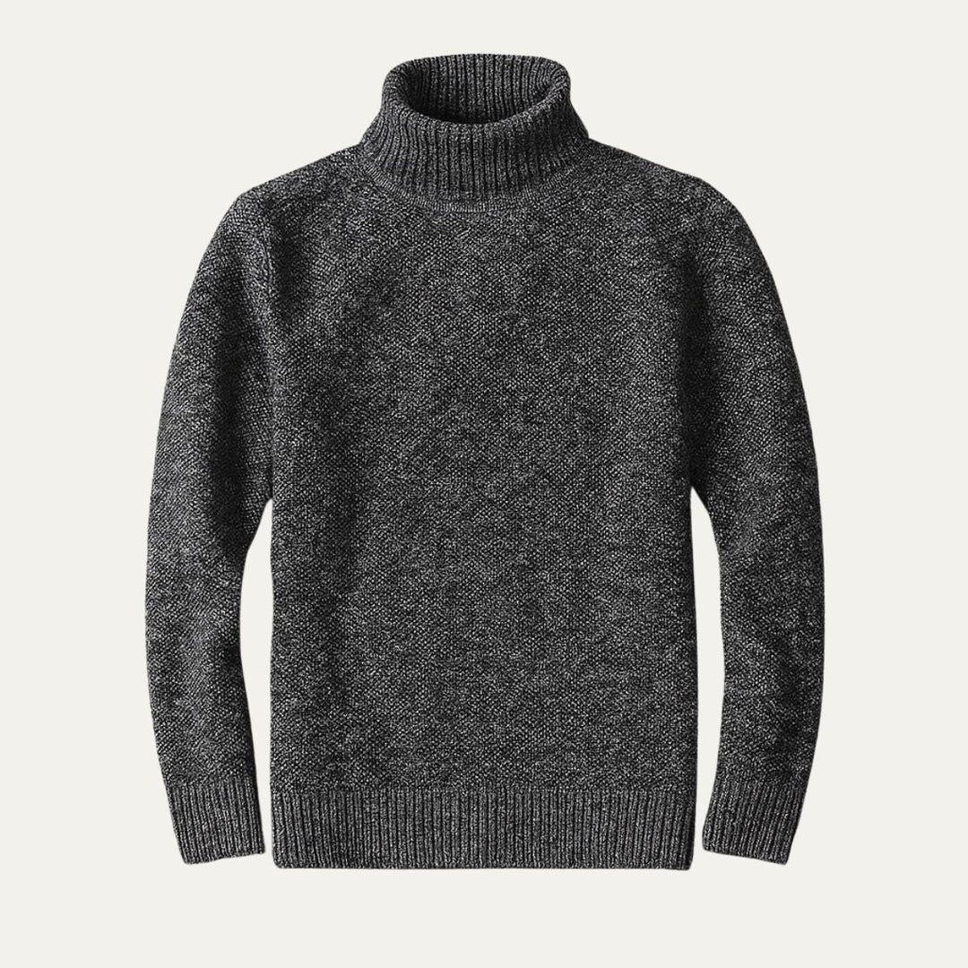 Mens Merino Wool Turtleneck Sweater Slim Fit