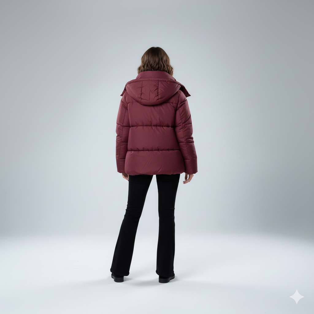Womens Quilted Padded Jacket Oversized Hooded Winter Coat