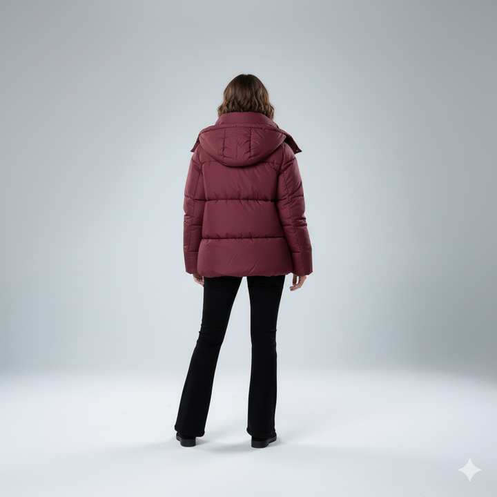 Womens Quilted Padded Jacket Oversized Hooded Winter Coat