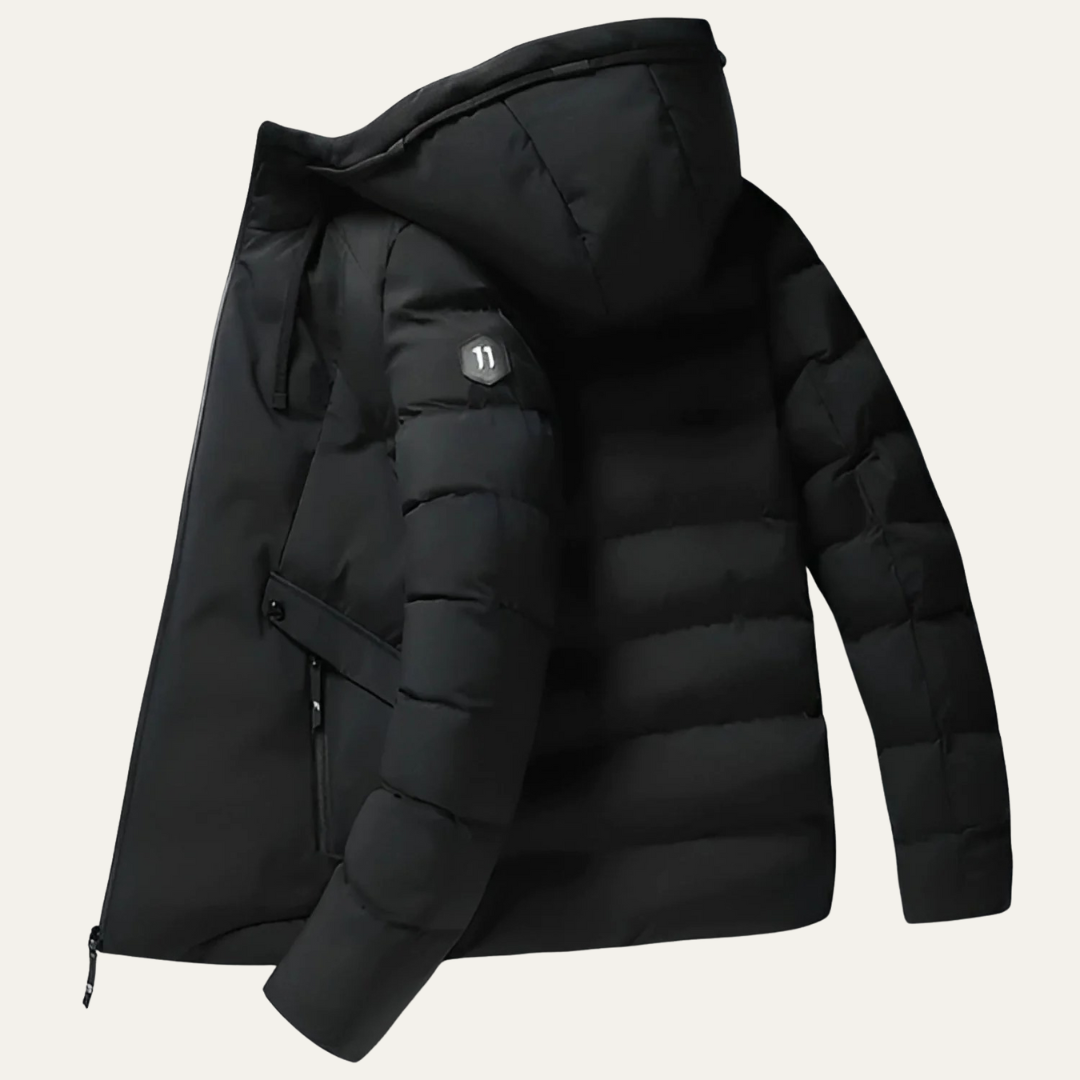 Mens Puffer Jacket Quilted Wide Fit Full Zip Hooded