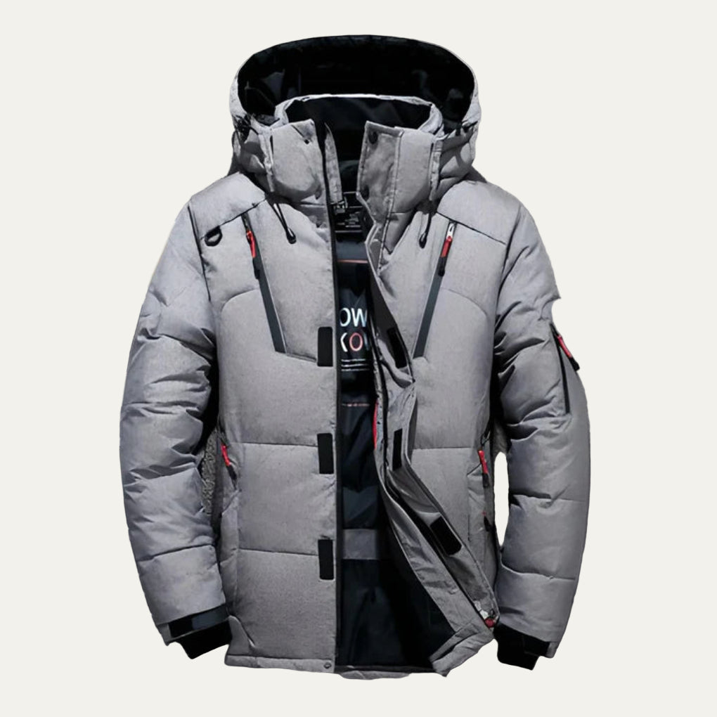 Mens Quilted Puffer Jacket Hooded Warm Fit