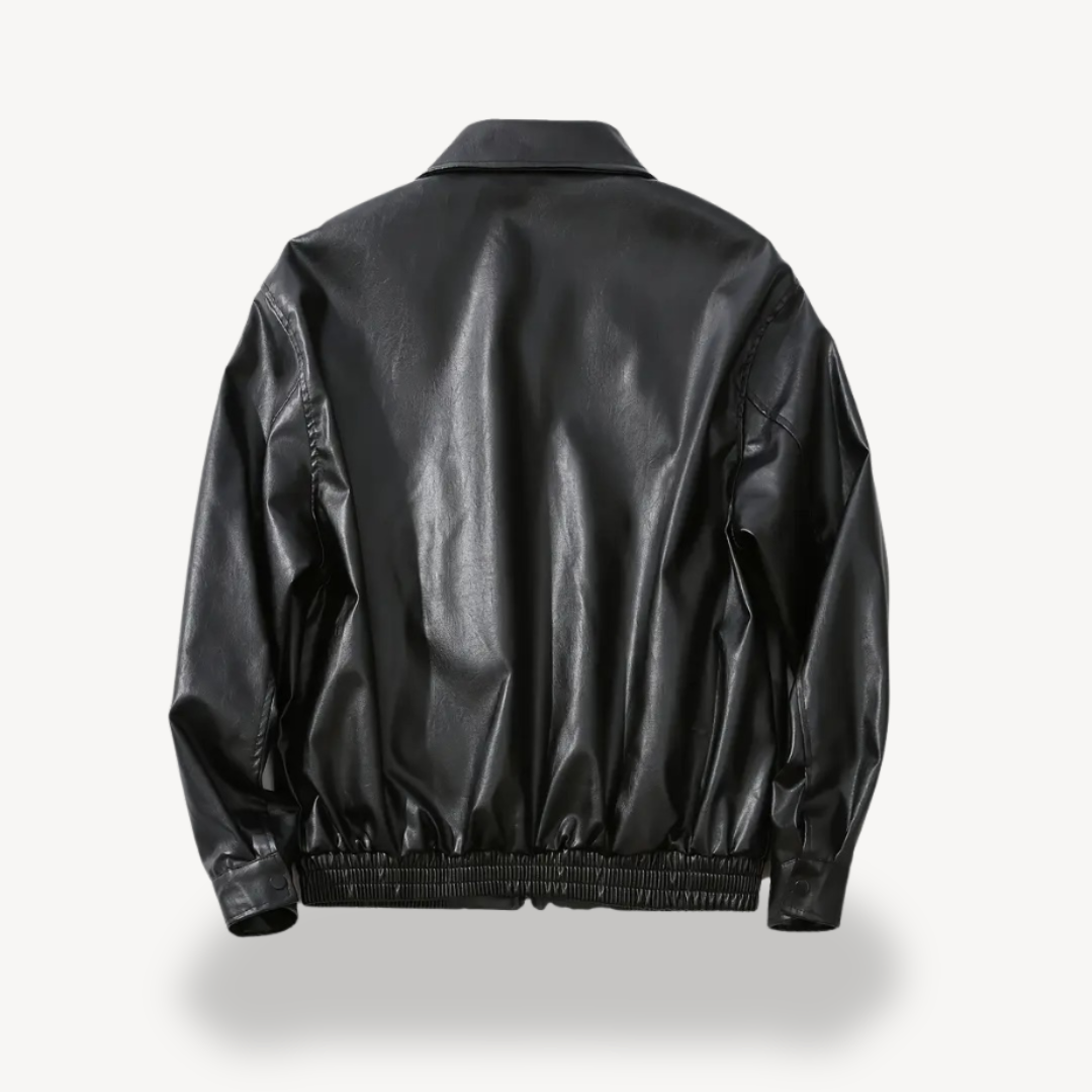 Mens Jacket Faux Leather Slim Fit