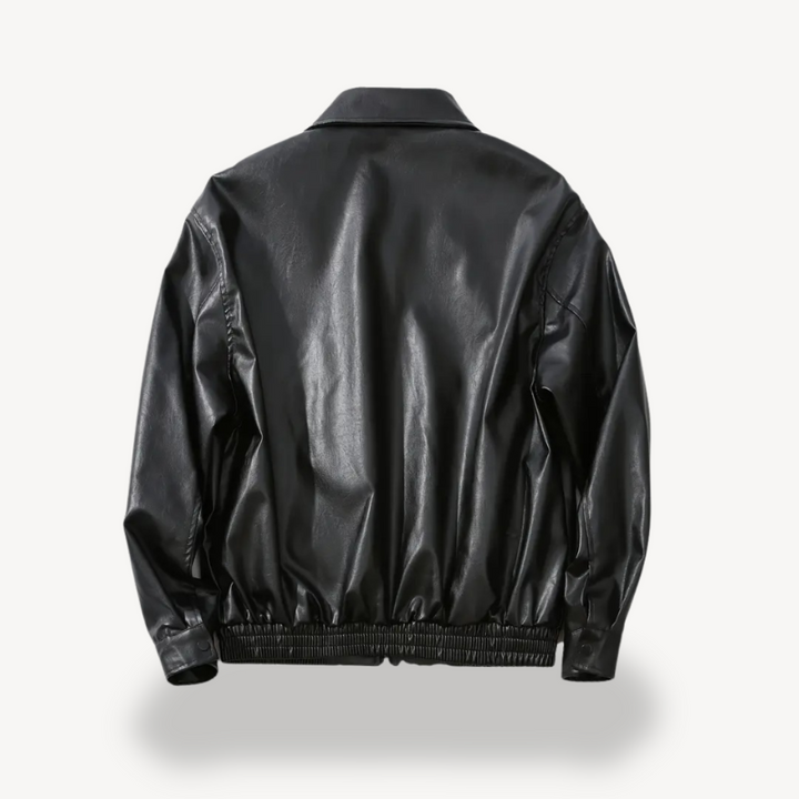 Mens Jacket Faux Leather Slim Fit