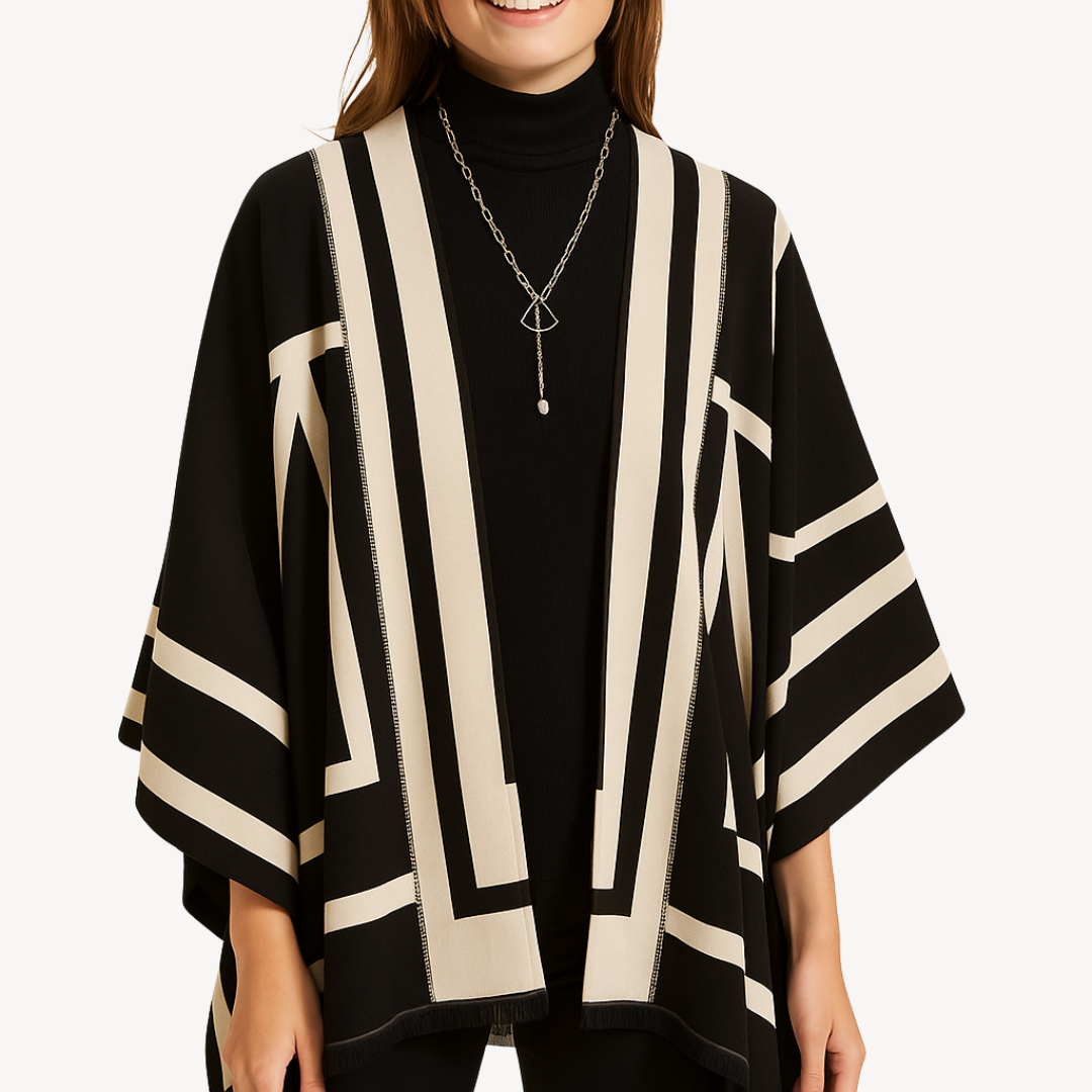 Womens Kimono Shawl Geometric Print Lightweight - BritishMode